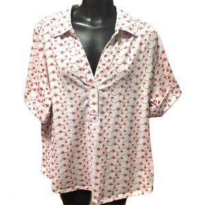 Rebecca Malone Top Womens 1X Floral Embroidered